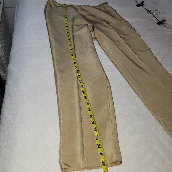 Ann Taylor 100% Silk Gold Pants - Picture 5 of 8